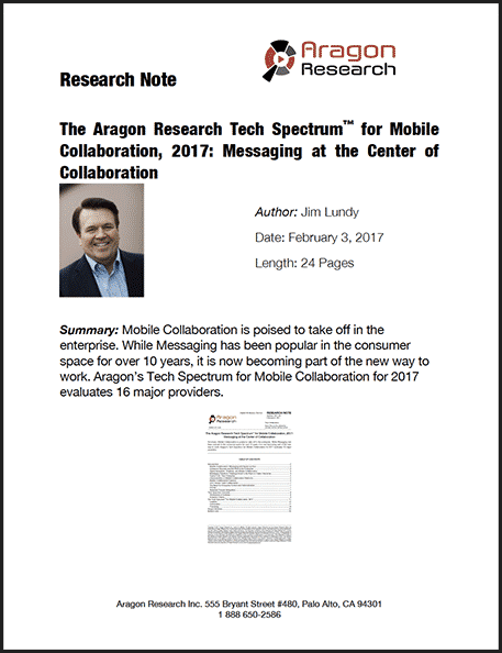 The Aragon Research Tech Spectrum™ for Mobile Collaboration, 2017: Messaging at the Center of Collaboration