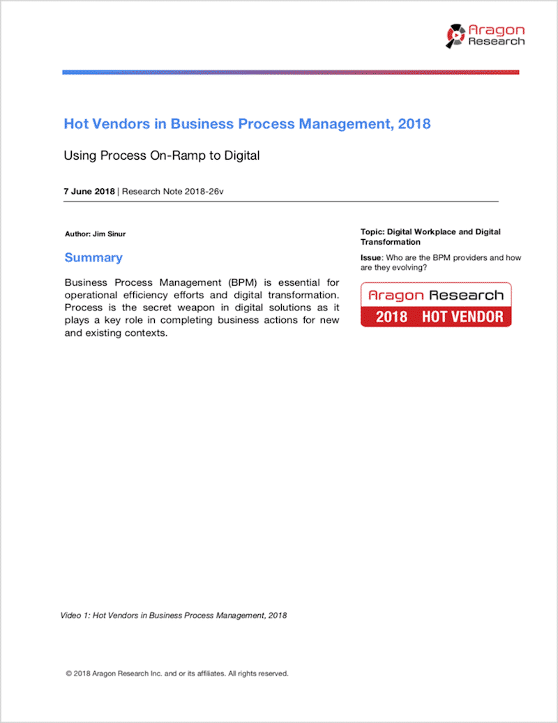 Hot Vendors in Business Process Management, 2018