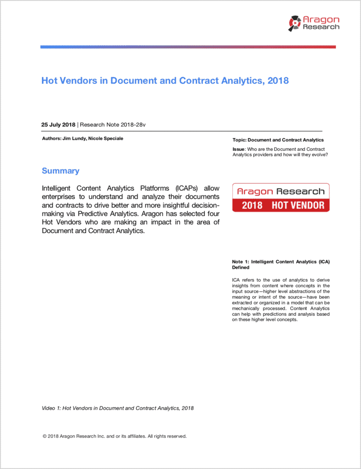 Hot Vendors in Document and Contract Analytics, 2018