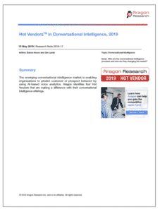 Hot Vendors 2019 Conversational Intelligence 227x300 - Aragon Research Hot Vendors™ for 2019 (Part I)