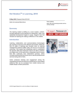 Hot Vendors 2019 Learning 239x300 - Aragon Research Hot Vendors™ for 2019 (Part I)
