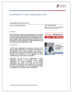 Hot Vendors in Team Collaboration in 2019