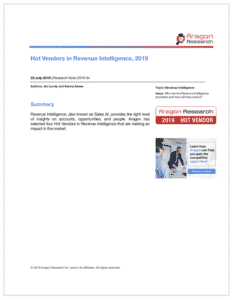 Hot Vendors Revenue Intelligence  233x300 - Special Report: Aragon Research Hot Vendors™ for 2019 (Part III)