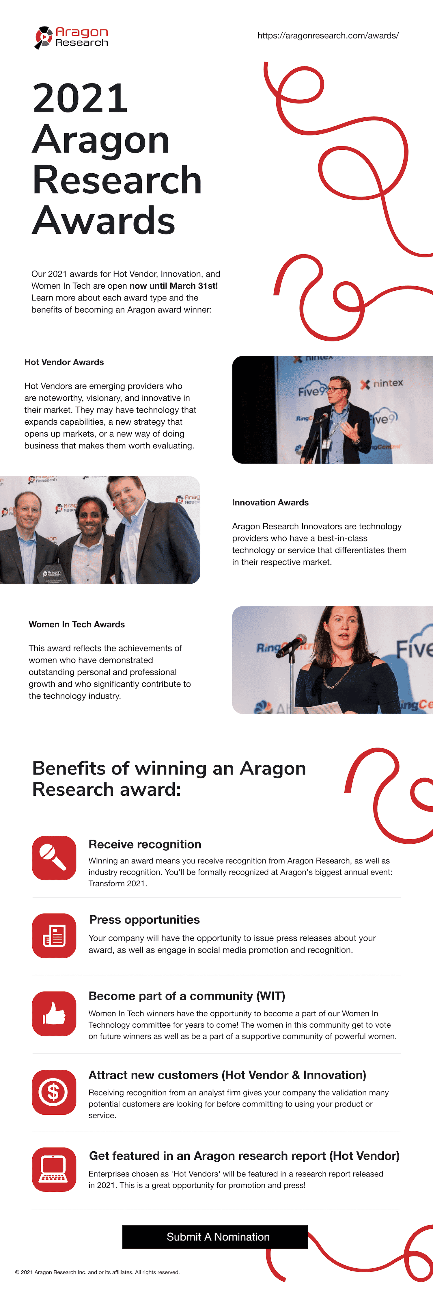 Aragon Research 2021 Awards - [Infographic] 2021 Aragon Research Awards
