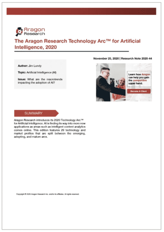 Tech Arc for AI - [Free Research] The Aragon Research Technology Arc for Artificial Intelligence, 2020