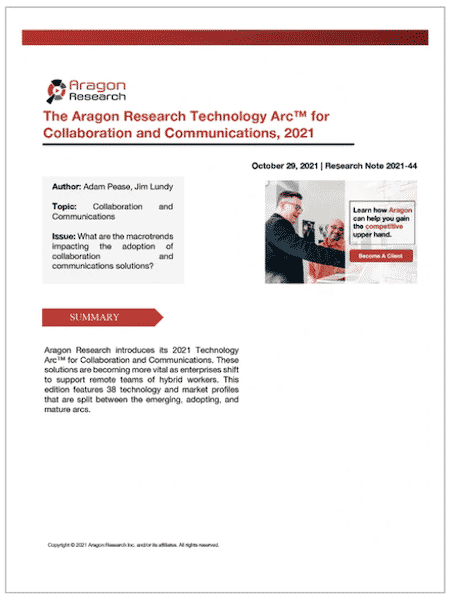 Free Research Tech Arc - [Free Research] The Aragon Research Technology Arc™ for Collaboration and Communications, 2021