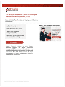 The Aragon Research Globe™ for Digital Transaction Management 2022 225x300 - Latest Research