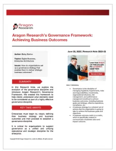 Aragon Research’s Governance Framework: Achieving Business Outcomes