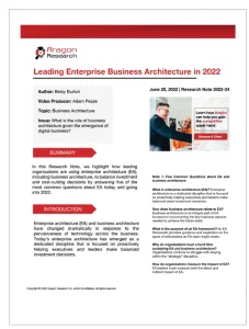 Leading Enterprise Business Architecture in 2022