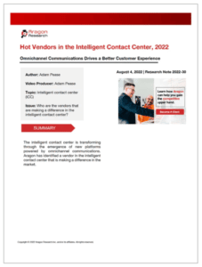 hot vendors intelligent contact center 2022
