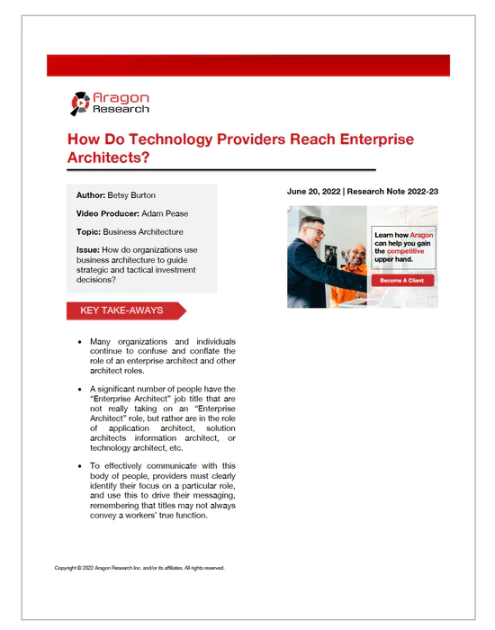 how do technology providers reach enterprise architects
