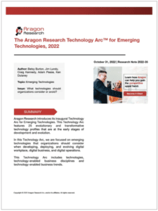 Latest Research: The Aragon Research Technology Arc™ for Emerging Technologies, 2022