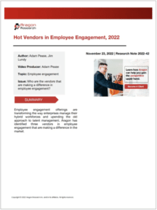 Hot Vendors in Employee Engagement, 2022
