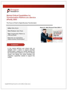 Market Critical Capabilities For Transformation Platform As A Service (TPaaS), 2023