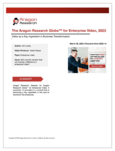 The Aragon Research Globe™ For Enterprise Video, 2023
