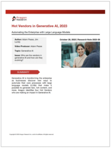 Hot Vendors in Generative AI, 2023