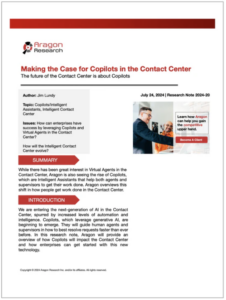 Making the Case for Copilots in the Contact Center