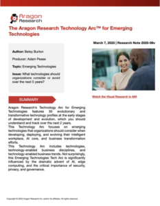 The Aragon Research Technology Arc for Emerging Technologies