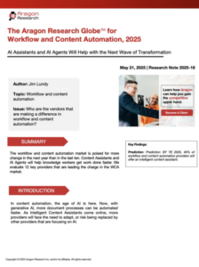 The Aragon Research Globe™ for Workflow and Content Automation, 2025