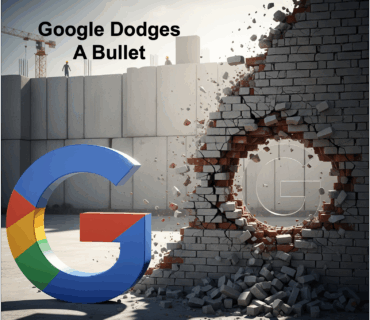 Google logo with hole in a brick wall.